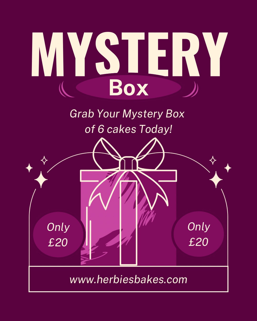 A Mystery box of 6 cakes