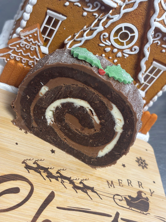 a NEW!! Triple Chocolate Brownie Yule Log