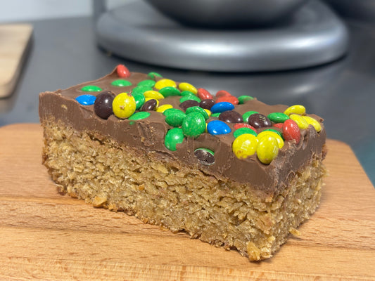 a NEW!! Mini M&M’s Chocolate Flapjack