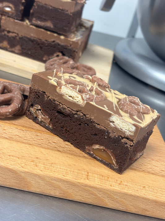 a NEW!! Cadbury’s Caramel & Salted Caramel Pretzel Brownie