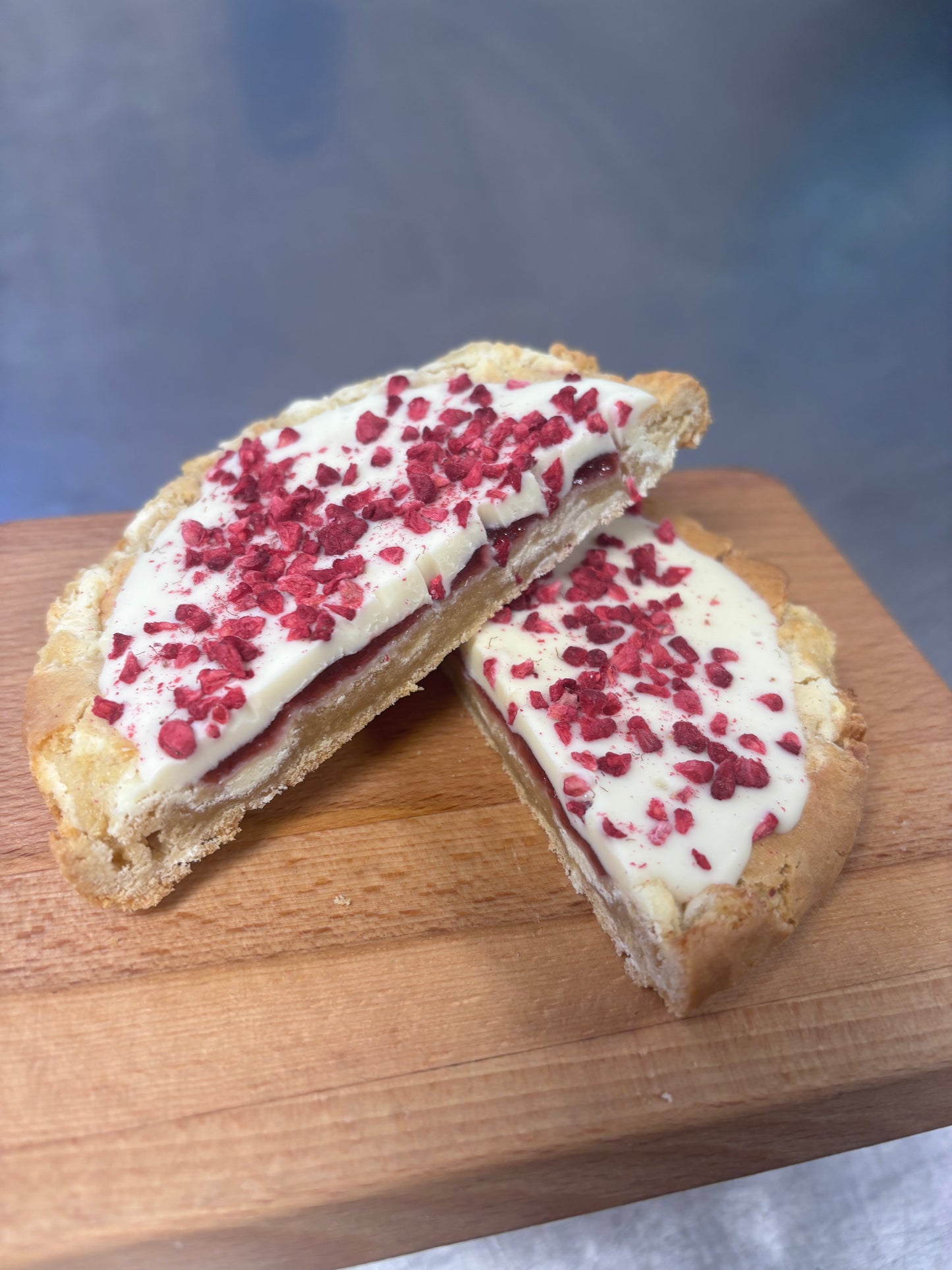 Giant Raspberry & White Chocolate Chunk Cookie