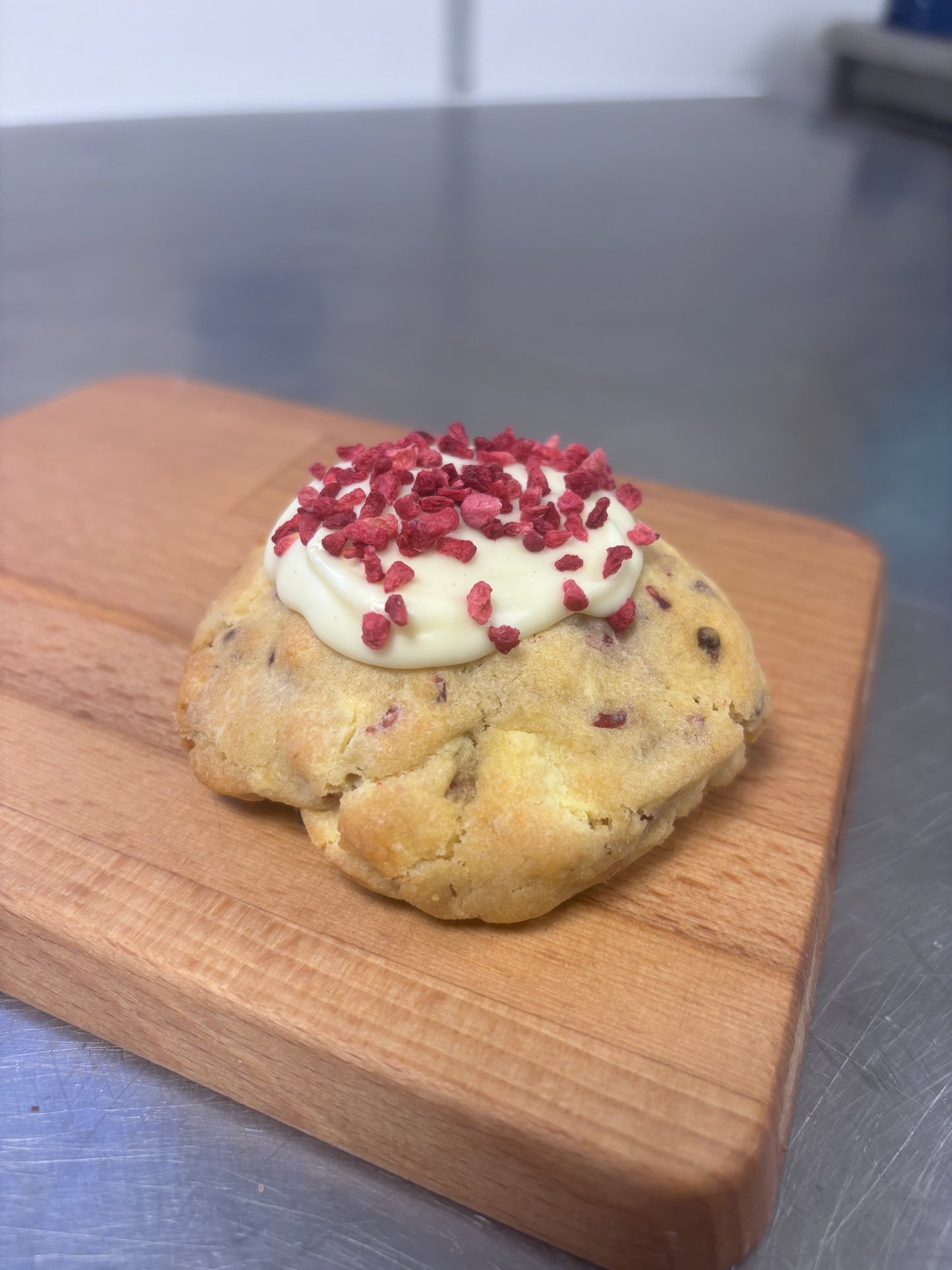 Raspberry & White Chocolate NYC Cookie