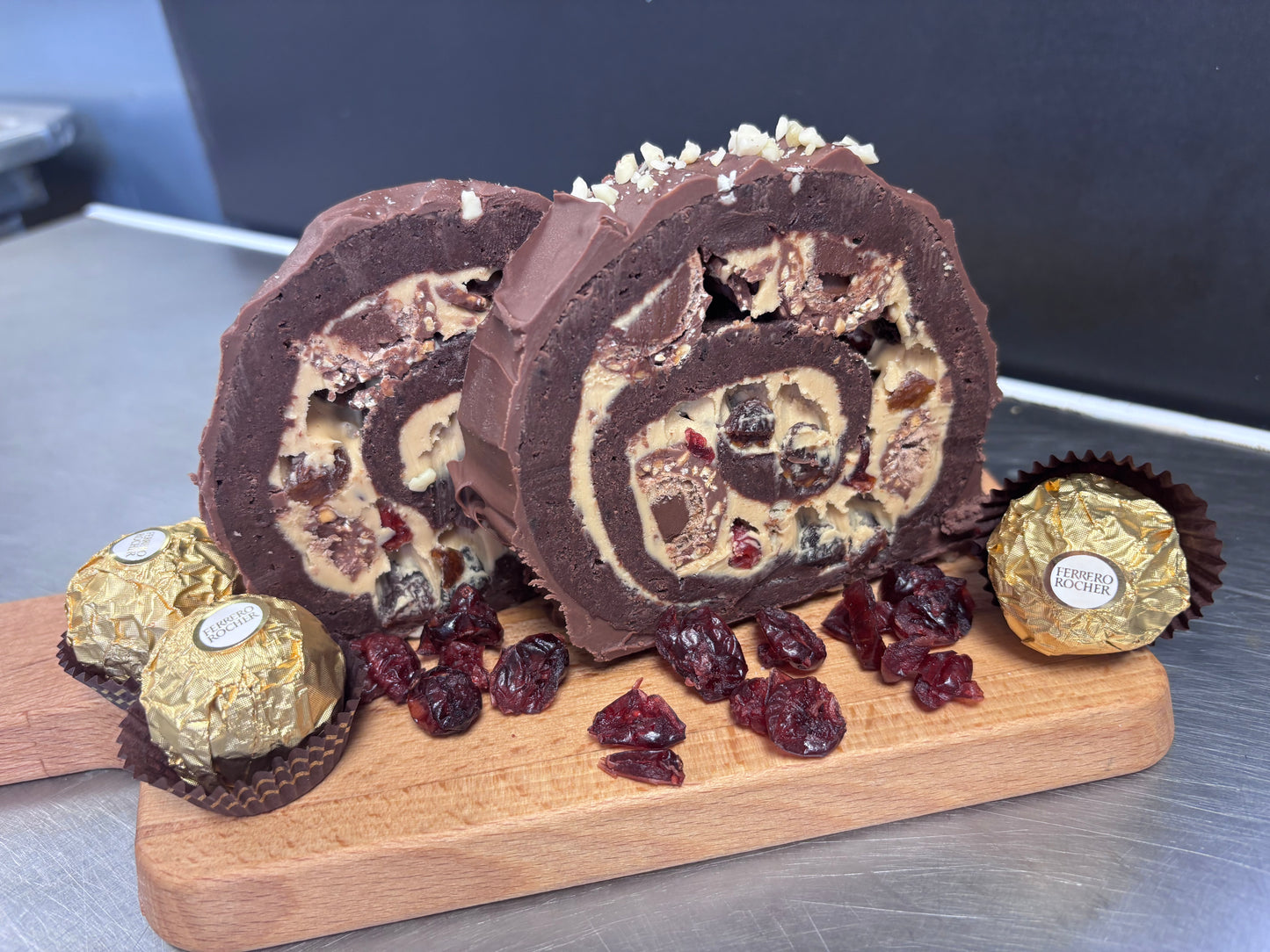 Ferrero Roche, fruit & nut caramel roll